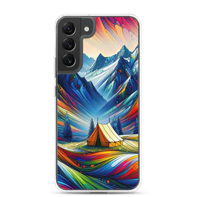 Surreale Alpen in abstrakten Farben, dynamische Formen der Landschaft - Samsung Schutzhülle (durchsichtig) camping xxx yyy zzz Samsung Galaxy S22 Plus