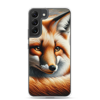 Ölgemälde eines nachdenklichen Fuchses mit weisem Blick - Samsung Schutzhülle (durchsichtig) camping xxx yyy zzz Samsung Galaxy S22 Plus