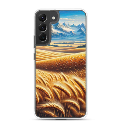 Ölgemälde eines weiten bayerischen Weizenfeldes, golden im Wind (TR) - Samsung Schutzhülle (durchsichtig) xxx yyy zzz Samsung Galaxy S22 Plus