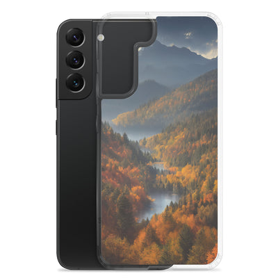 Berge, Wald und Nebel - Malerei - Samsung Schutzhülle (durchsichtig) berge xxx