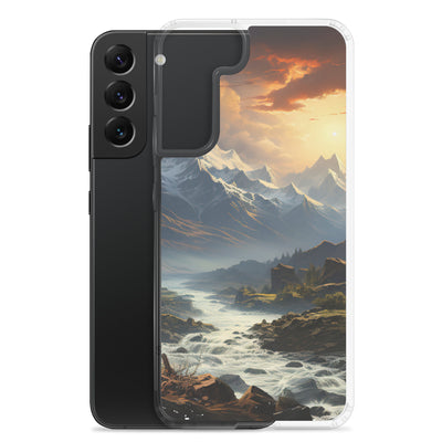 Berge, Sonne, steiniger Bach und Wolken - Epische Stimmung - Samsung Schutzhülle (durchsichtig) berge xxx