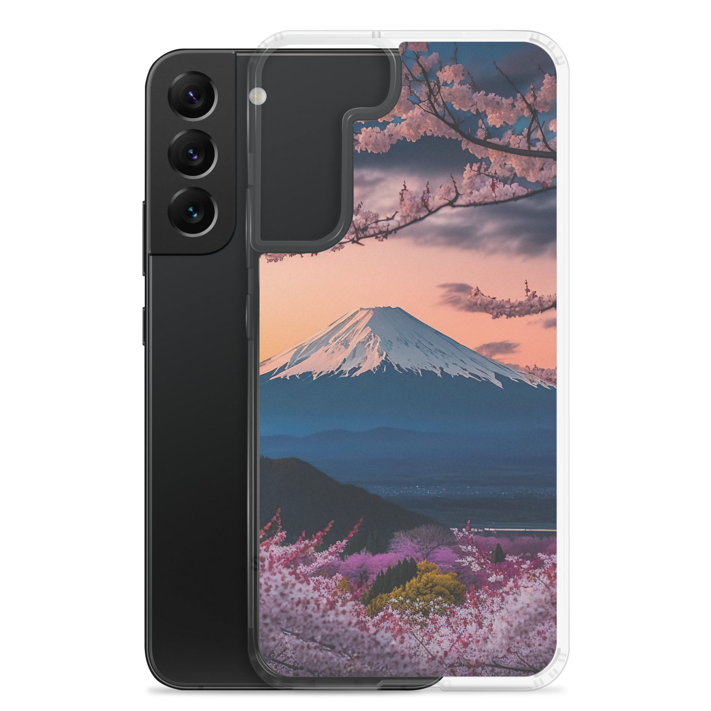 Berg - Pinke Bäume und Blumen - Samsung Schutzhülle (durchsichtig) berge xxx