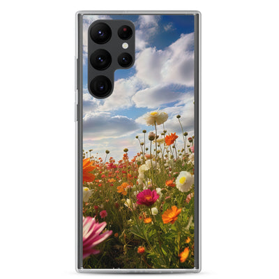 Blumenfeld und Sonnenschein - Samsung Schutzhülle (durchsichtig) camping xxx Samsung Galaxy S22 Ultra