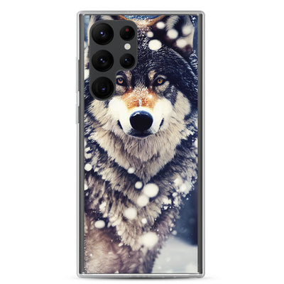 Wolf im Schnee - Episches Foto - Samsung Schutzhülle (durchsichtig) camping xxx Samsung Galaxy S22 Ultra
