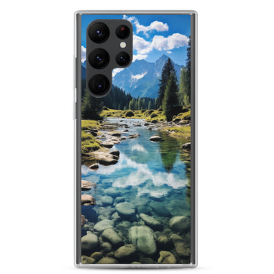 Österreichische Alpen und steiniger Bach - Samsung Schutzhülle (durchsichtig) berge xxx Samsung Galaxy S22 Ultra