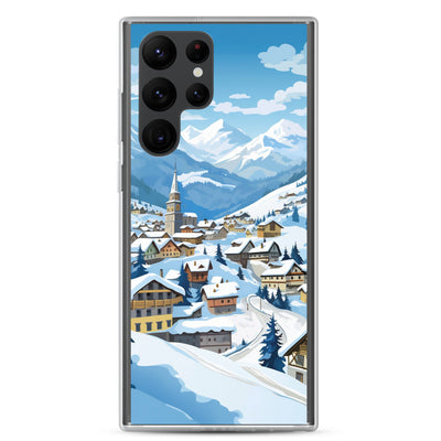 Kitzbühl - Berge und Schnee - Landschaftsmalerei - Samsung Schutzhülle (durchsichtig) ski xxx Samsung Galaxy S22 Ultra