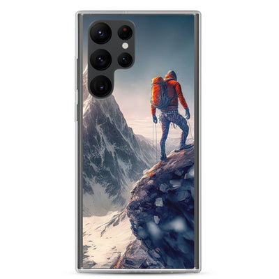 Bergsteiger auf Berg - Epische Malerei - Samsung Schutzhülle (durchsichtig) klettern xxx Samsung Galaxy S22 Ultra