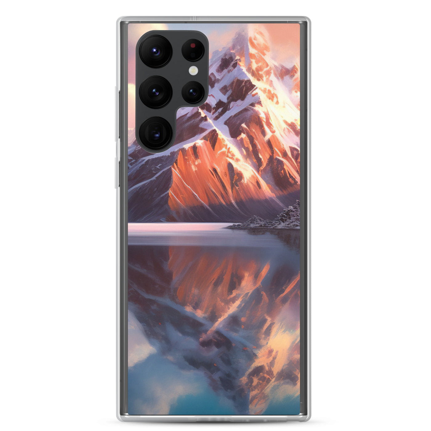 Berg und Bergsee - Landschaftsmalerei - Samsung Schutzhülle (durchsichtig) berge xxx Samsung Galaxy S22 Ultra