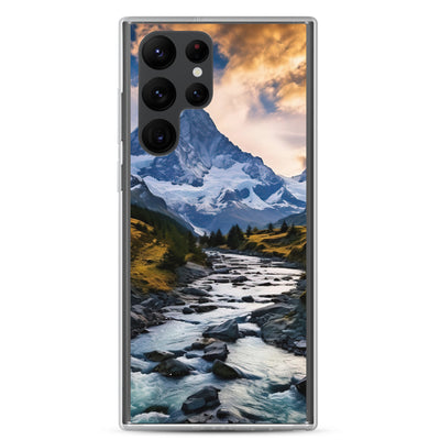 Berge und steiniger Bach - Epische Stimmung - Samsung Schutzhülle (durchsichtig) berge xxx Samsung Galaxy S22 Ultra