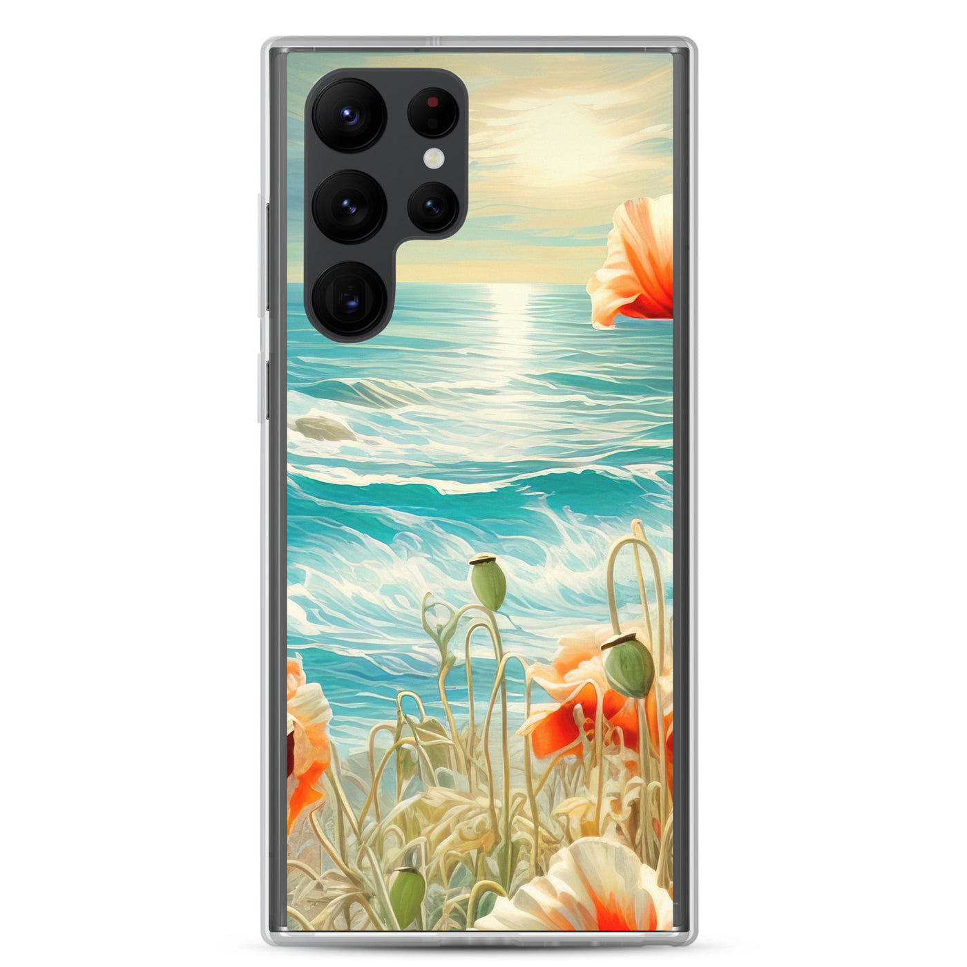 Blumen, Meer und Sonne - Malerei - Samsung Schutzhülle (durchsichtig) camping xxx Samsung Galaxy S22 Ultra