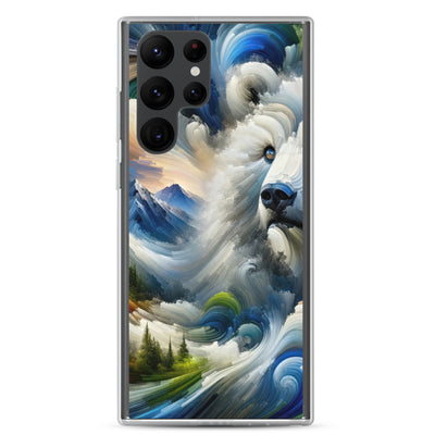 Abstrakte Alpen & Eisbär Kunst in dynamischen Farben - Samsung Schutzhülle (durchsichtig) camping xxx yyy zzz Samsung Galaxy S22 Ultra