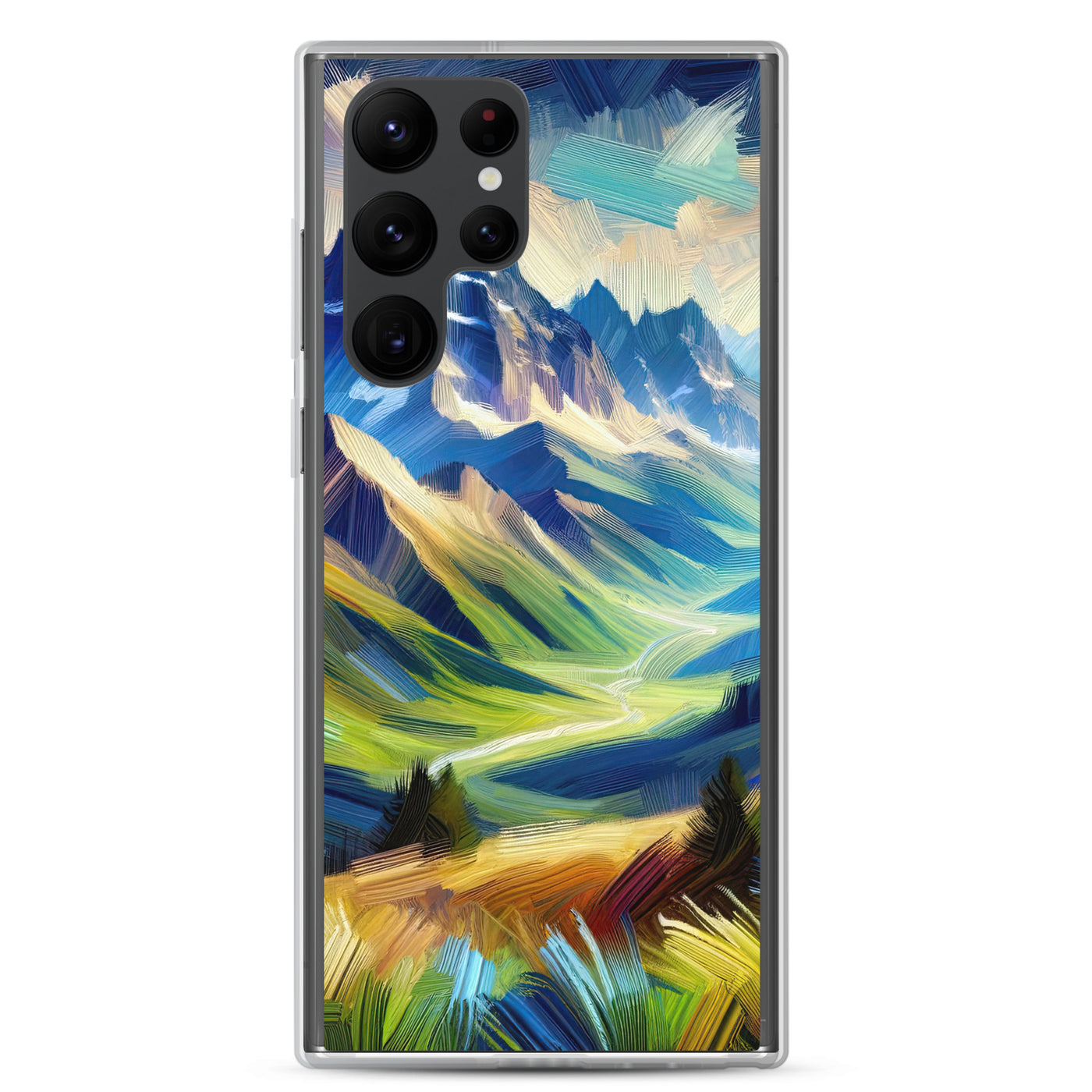 Impressionistische Alpen, lebendige Farbtupfer und Lichteffekte - Samsung Schutzhülle (durchsichtig) berge xxx yyy zzz Samsung Galaxy S22 Ultra