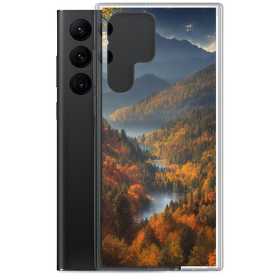 Berge, Wald und Nebel - Malerei - Samsung Schutzhülle (durchsichtig) berge xxx