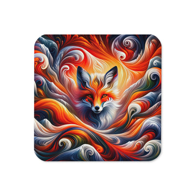 Abstraktes Kunstwerk, das den Geist der Alpen verkörpert. Leuchtender Fuchs in den Farben Orange, Rot, Weiß - Untersetzer camping xxx yyy zzz Default Title