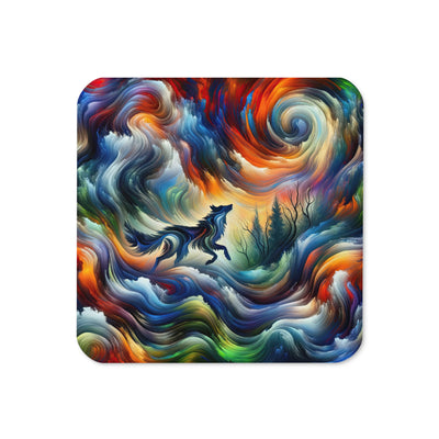 Alpen Abstraktgemälde mit Wolf Silhouette in lebhaften Farben (AN) - Untersetzer xxx yyy zzz Default Title