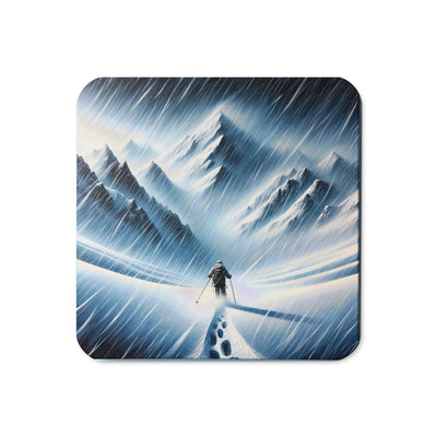 Wanderer und Bergsteiger im Schneesturm: Acrylgemälde der Alpen - Untersetzer wandern xxx yyy zzz Default Title