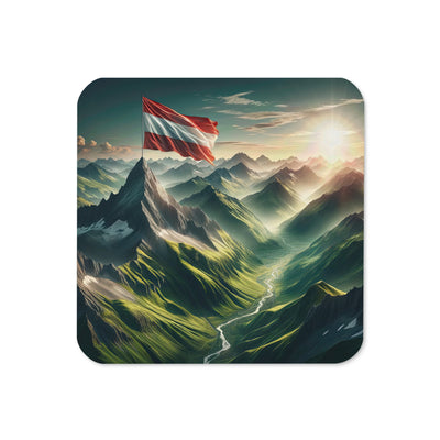 Alpen Gebirge: Fotorealistische Bergfläche mit Österreichischer Flagge - Untersetzer berge xxx yyy zzz Default Title