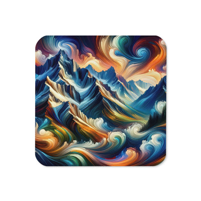 Abstrakte Kunst der Alpen mit lebendigen Farben und wirbelnden Mustern, majestätischen Gipfel und Täler - Untersetzer berge xxx yyy zzz Default Title