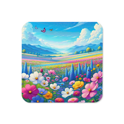 Weitläufiges Blumenfeld unter himmelblauem Himmel, leuchtende Flora - Untersetzer camping xxx yyy zzz Default Title