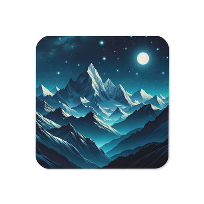 Sternenklare Nacht über den Alpen, Vollmondschein auf Schneegipfeln - Untersetzer berge xxx yyy zzz Default Title