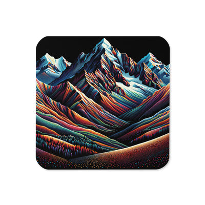 Pointillistische Darstellung der Alpen, Farbpunkte formen die Landschaft - Untersetzer berge xxx yyy zzz Default Title