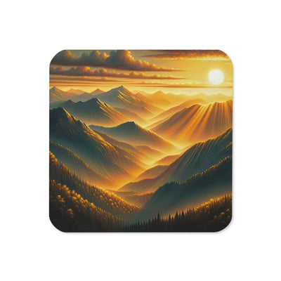 Ölgemälde der Berge in der goldenen Stunde, Sonnenuntergang über warmer Landschaft - Untersetzer berge xxx yyy zzz Default Title