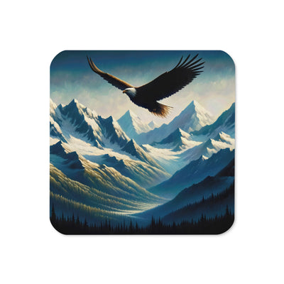 Ölgemälde eines Adlers vor schneebedeckten Bergsilhouetten - Untersetzer berge xxx yyy zzz Default Title