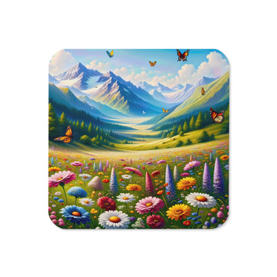 Ölgemälde einer ruhigen Almwiese, Oase mit bunter Wildblumenpracht - Untersetzer camping xxx yyy zzz Default Title