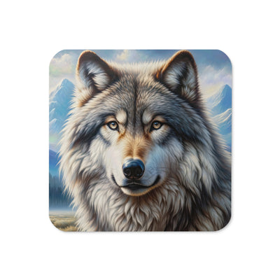 Porträt-Ölgemälde eines prächtigen Wolfes mit faszinierenden Augen (AN) - Untersetzer xxx yyy zzz Default Title