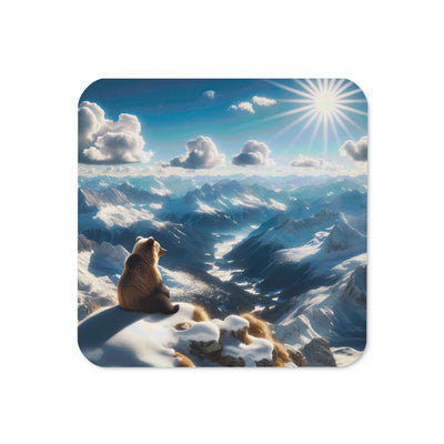 Foto der Alpen im Winter mit Bären auf dem Gipfel, glitzernder Neuschnee unter der Sonne - Untersetzer camping xxx yyy zzz Default Title