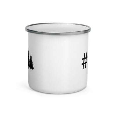 Hashtag - Trees - Emaille Tasse camping