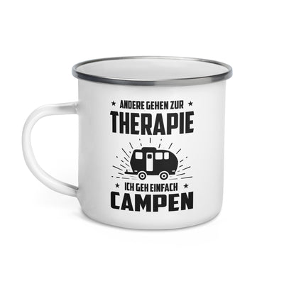 Andere Gehen Zur Therapie Ich Gen Einfach Campen - Emaille Tasse camping