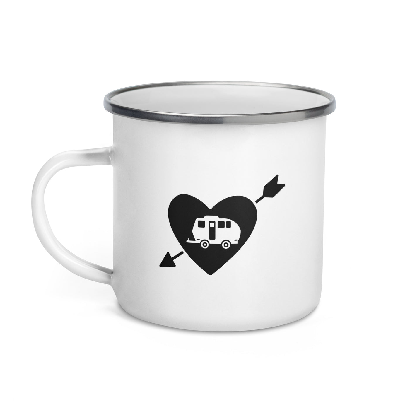 Arrow Heart And Camping 2 - Emaille Tasse camping
