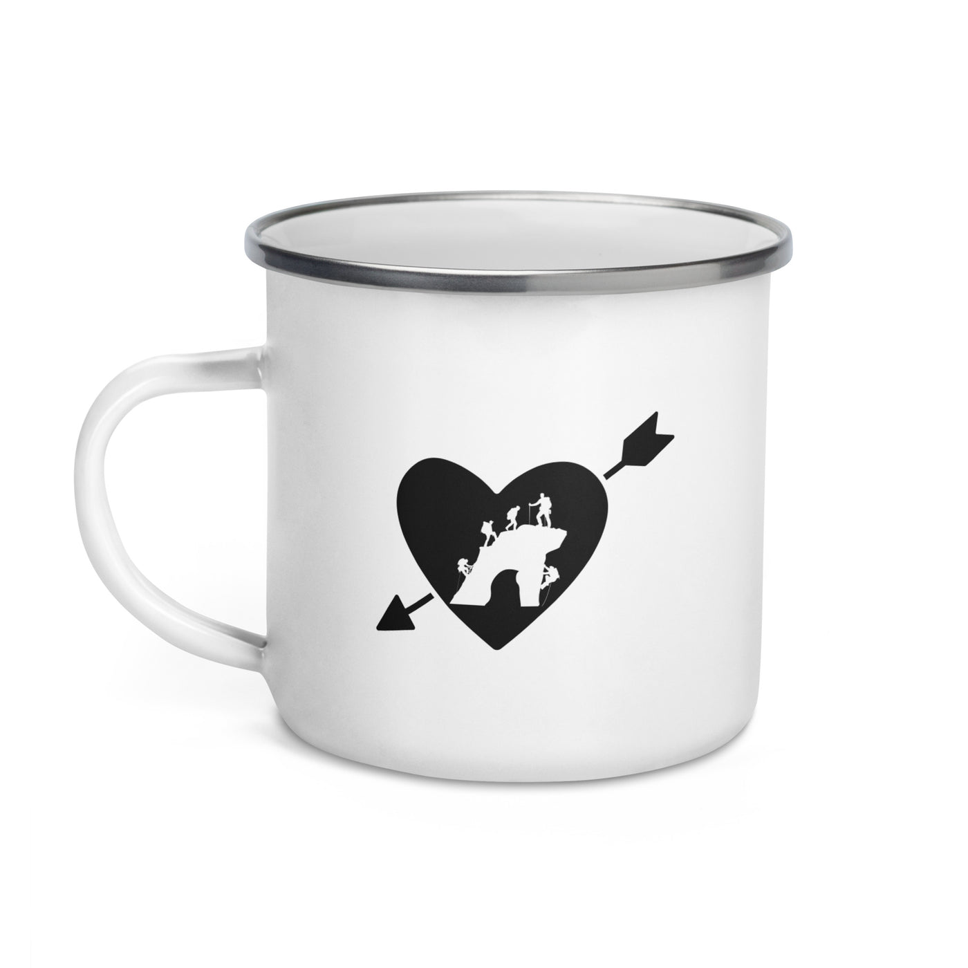 Arrow Heart And Climbing - Emaille Tasse klettern