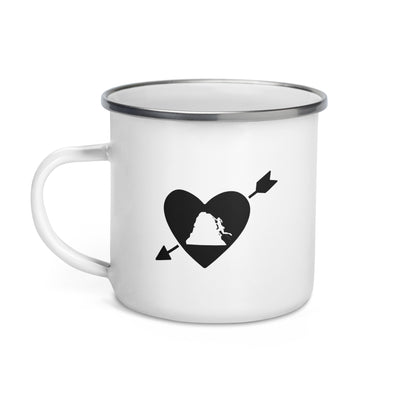 Arrow Heart And Climbing 1 - Emaille Tasse klettern