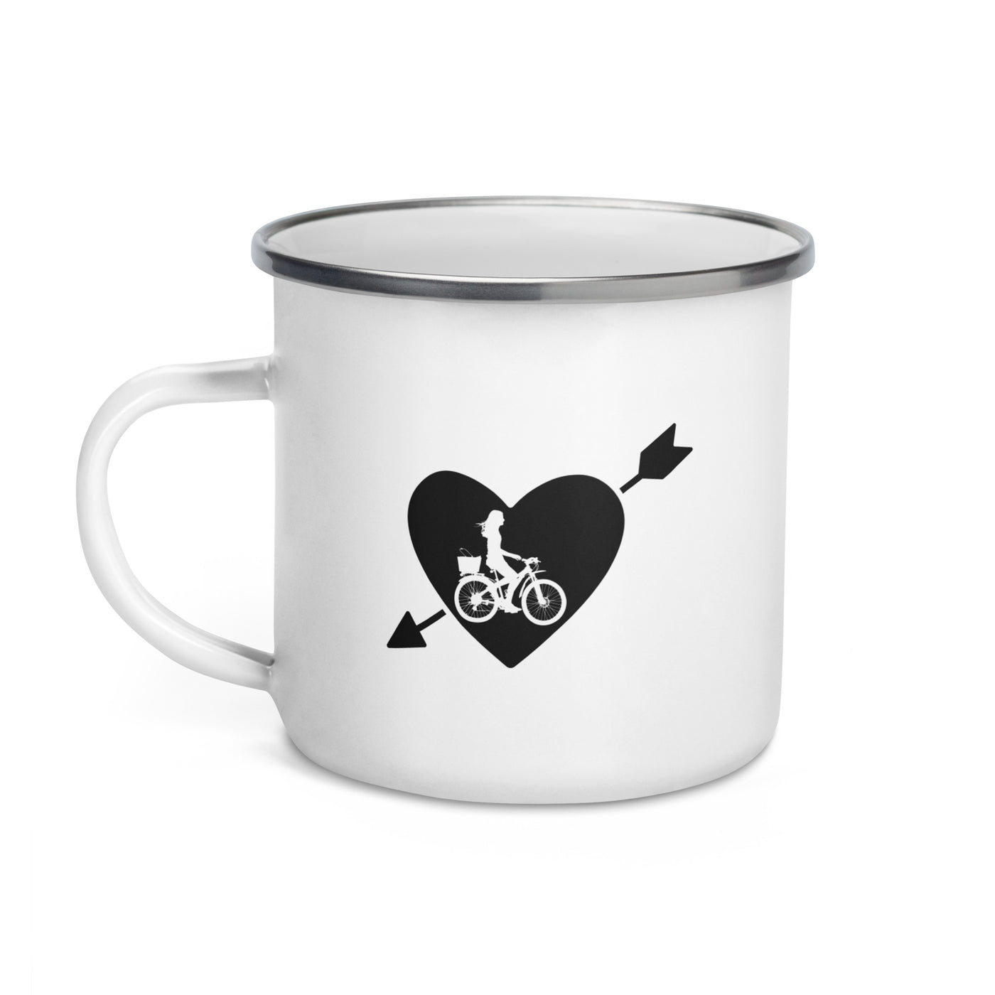 Arrow Heart And Cycling 2 - Emaille Tasse fahrrad
