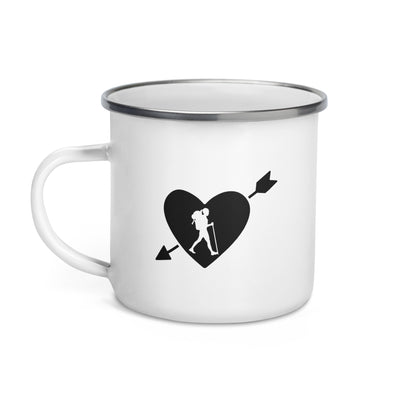 Arrow Heart And Hiking 1 - Emaille Tasse wandern