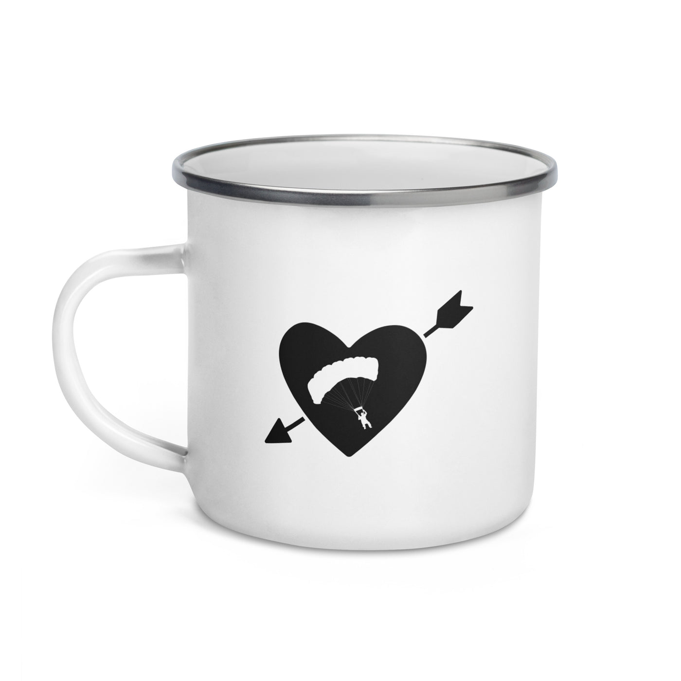 Arrow Heart And Paragliding - Emaille Tasse berge