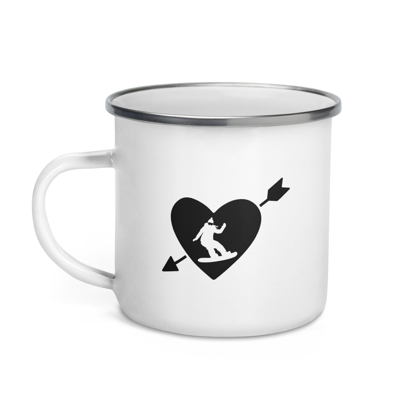 Arrow Heart And Snowboarding 1 - Emaille Tasse snowboarden