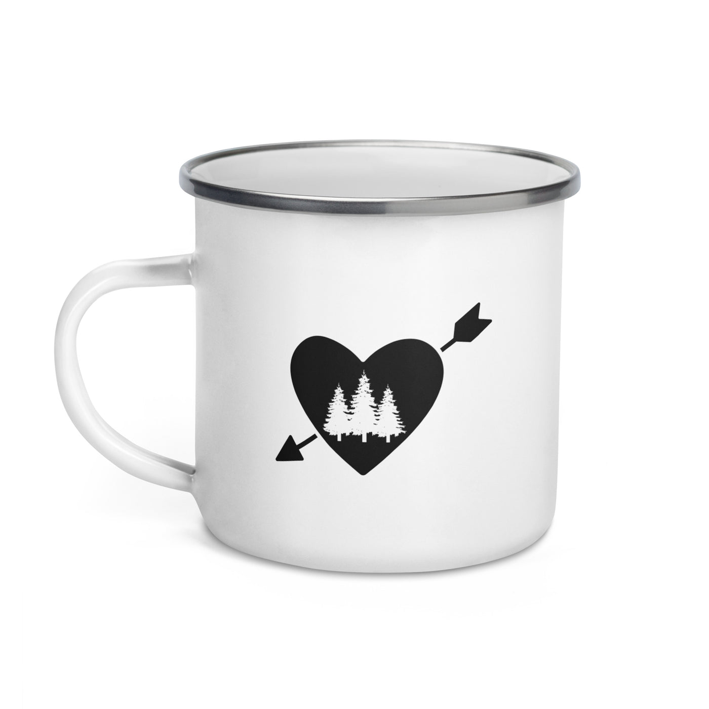 Arrow Heart And Trees - Emaille Tasse camping
