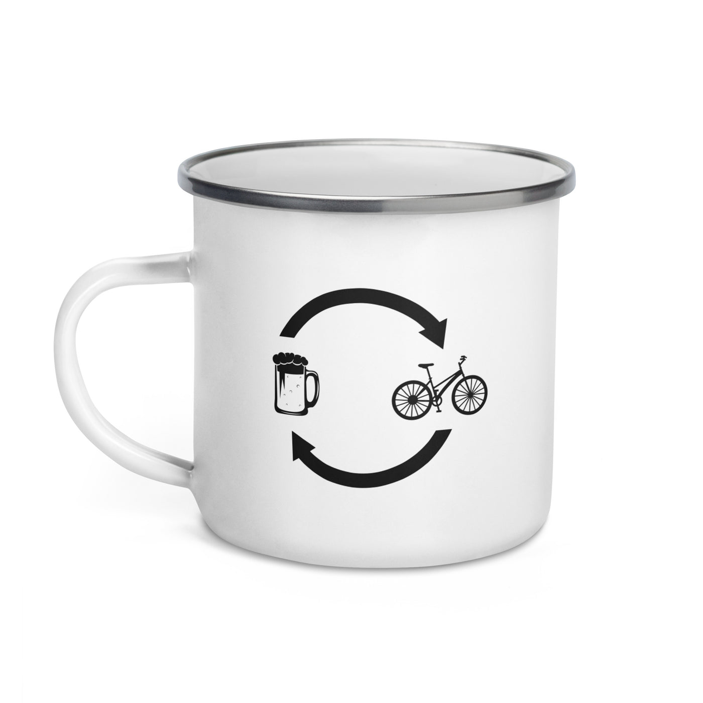 Beer Loading Arrows And Cycling - Emaille Tasse fahrrad