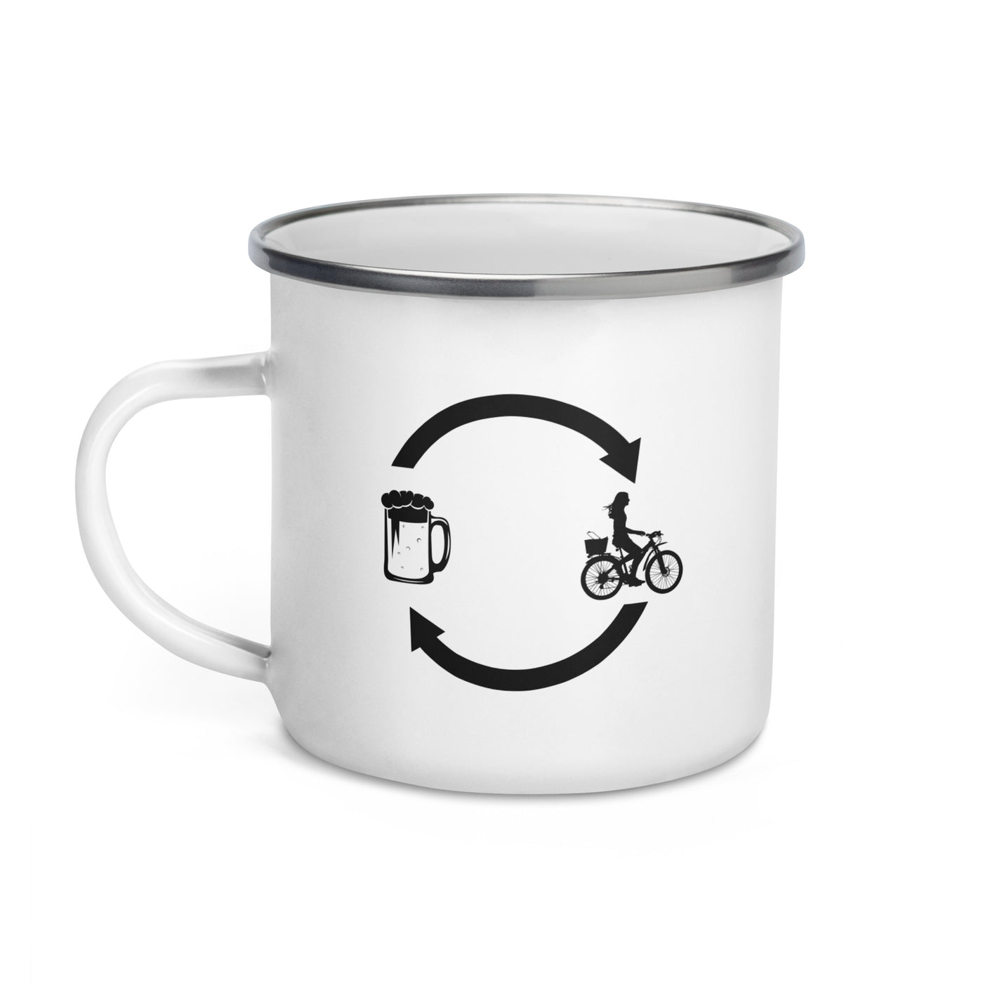 Beer Loading Arrows And Cycling 2 - Emaille Tasse fahrrad