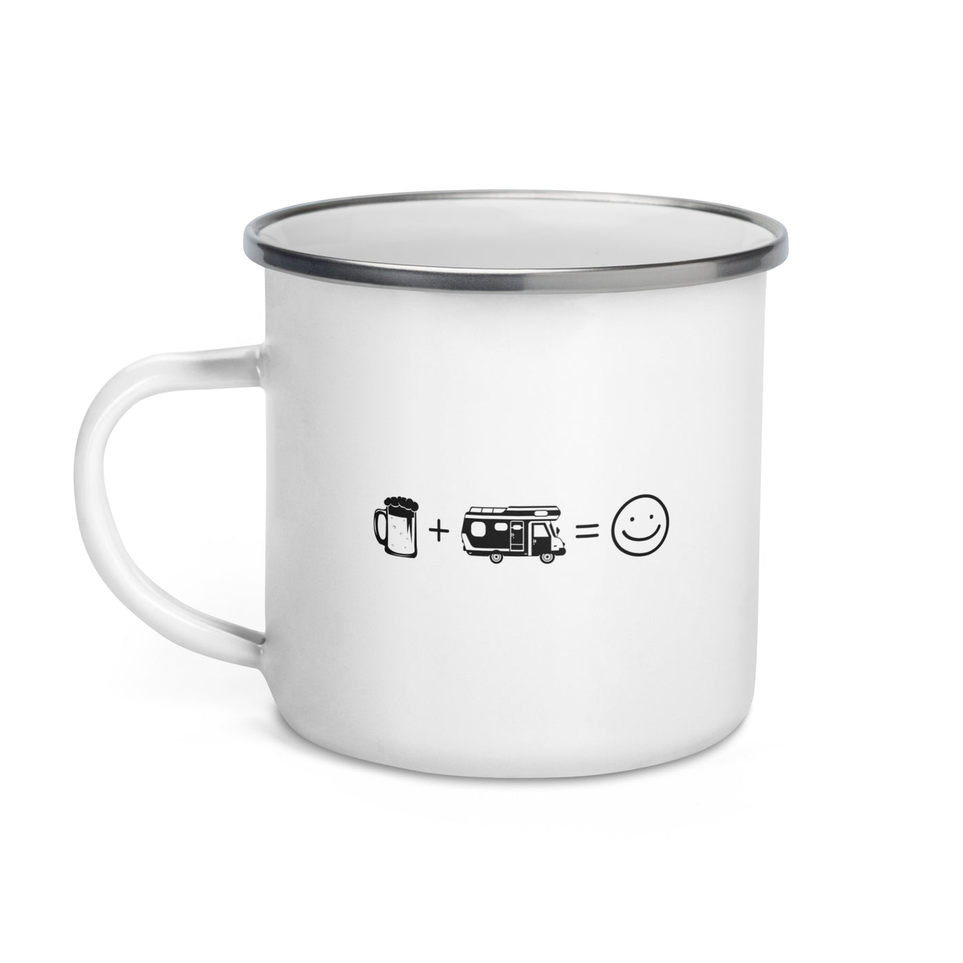 Beer Smile Face And Camping - Emaille Tasse camping