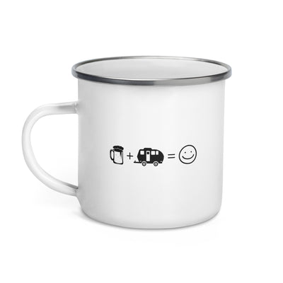 Beer Smile Face And Camping 2 - Emaille Tasse camping