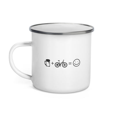 Beer Smile Face And Cycling - Emaille Tasse fahrrad