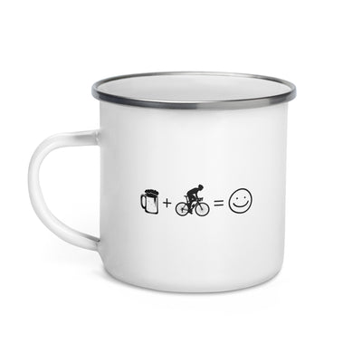 Beer Smile Face And Cycling 1 - Emaille Tasse fahrrad