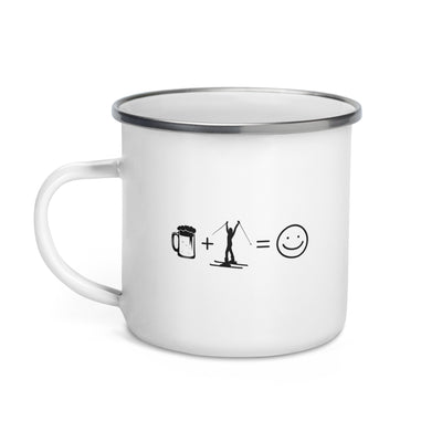 Beer Smile Face And Skiing 1 - Emaille Tasse ski