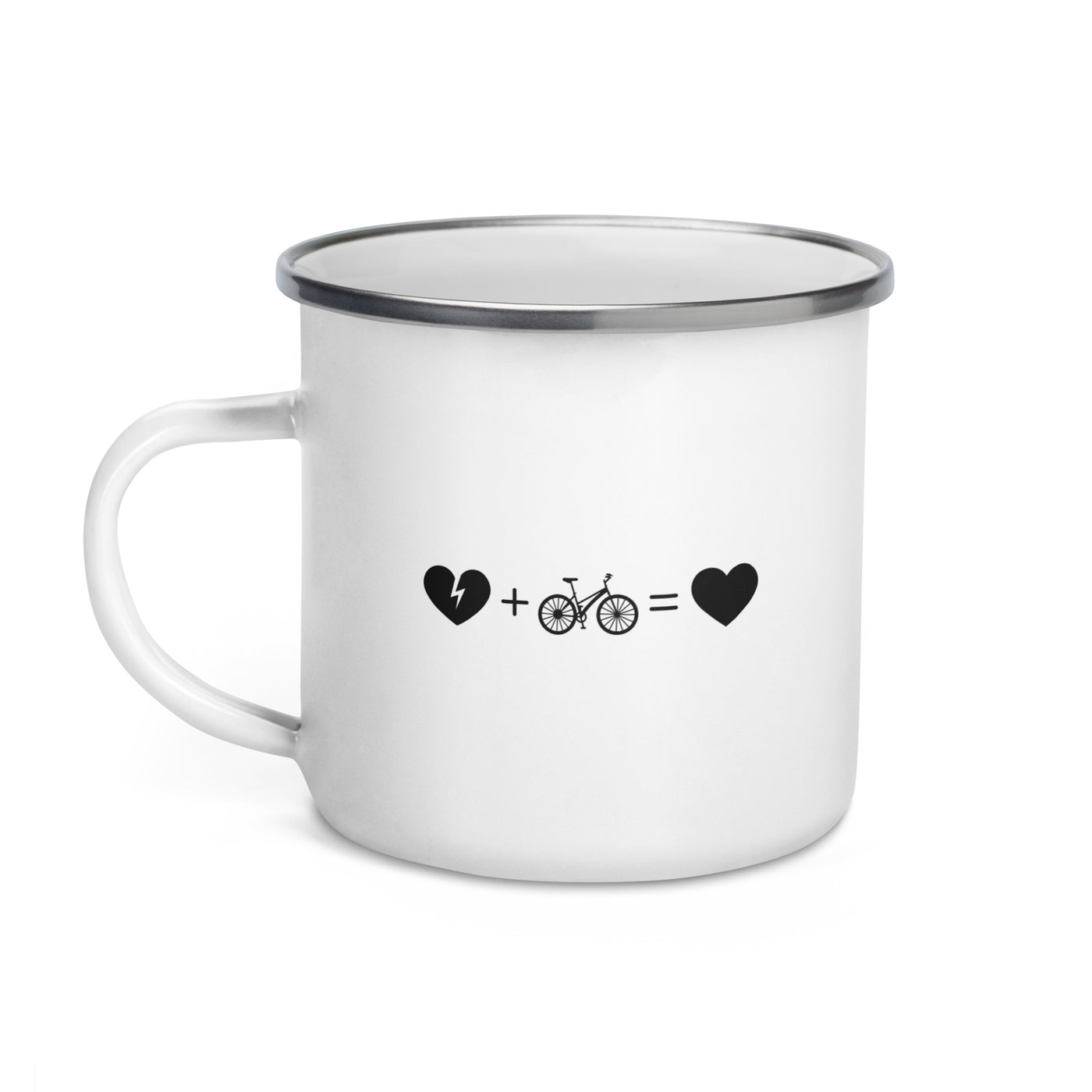 Broken Heart Heart And Cycling - Emaille Tasse fahrrad
