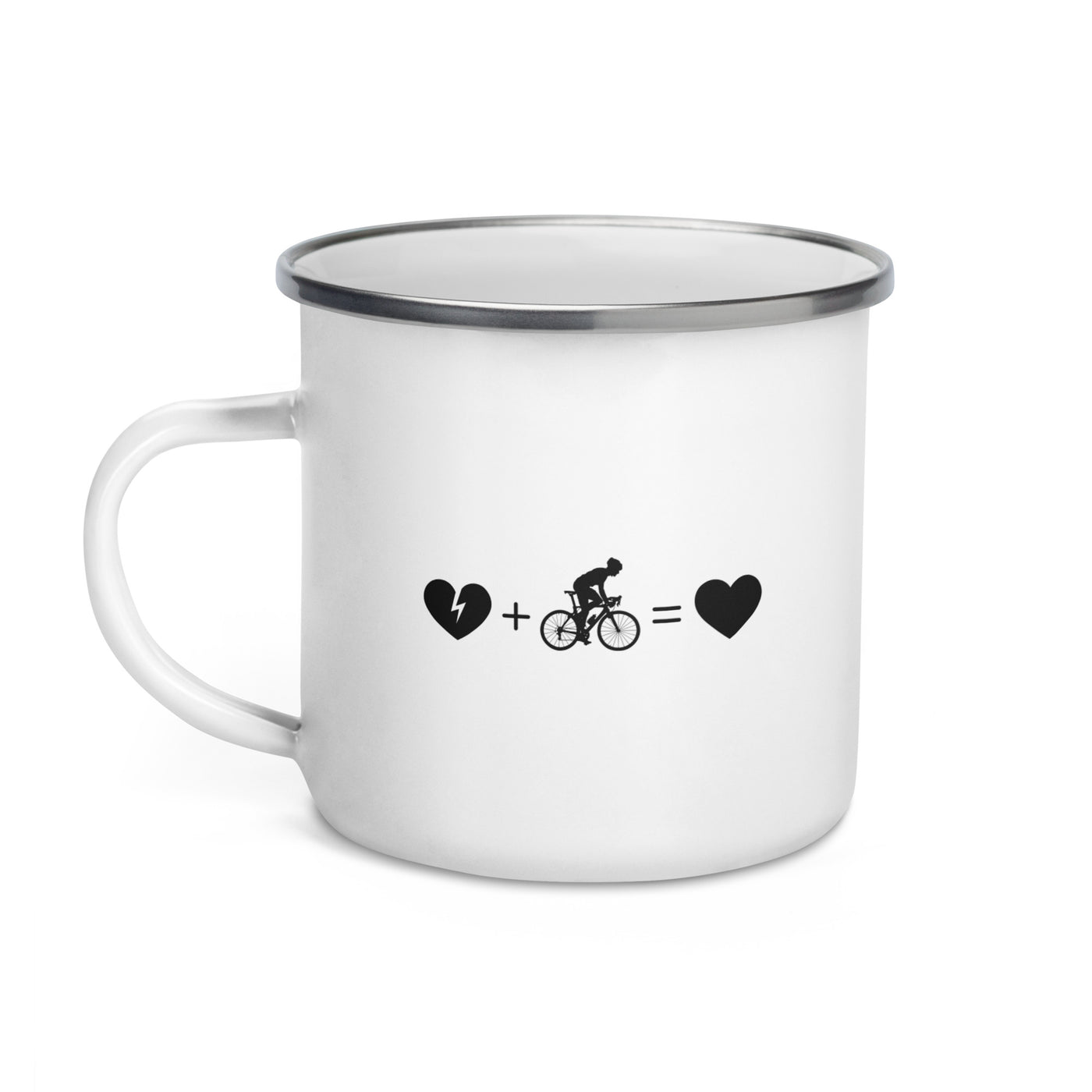 Broken Heart Heart And Cycling 1 - Emaille Tasse fahrrad
