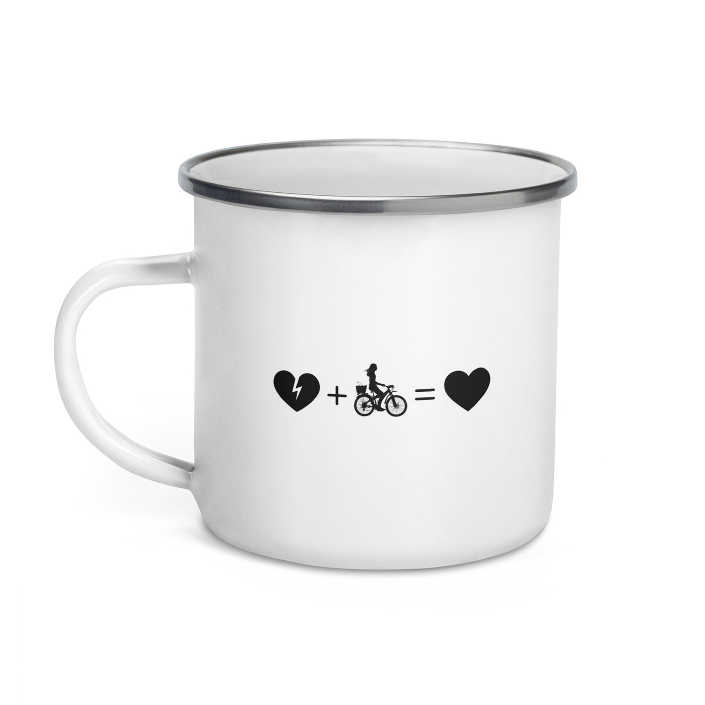 Broken Heart Heart And Cycling 2 - Emaille Tasse fahrrad